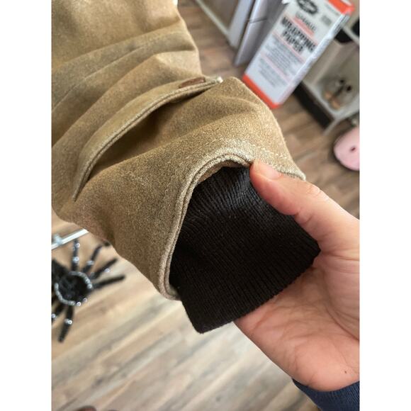 Vintage Distressed Leather Suede Barn Coat Mens Size Large - Picture 4 of 6